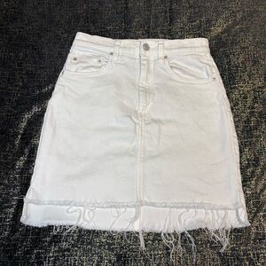 Wilfred White Frayed Hem Mini Skirt